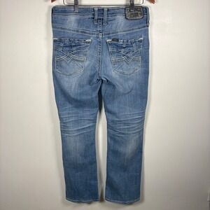 Salvage Mayhem Bootcut Jeans Mens 46 Blue Denim Designed for Buckle
